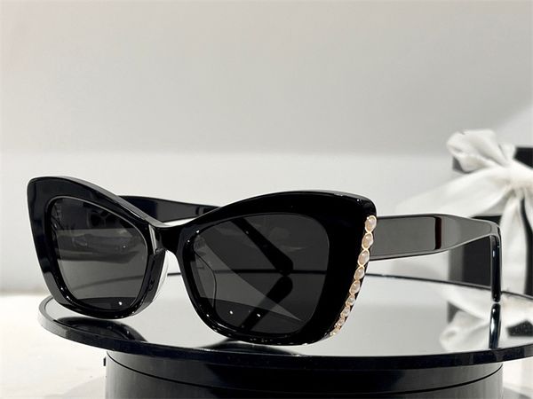 

fashion designer women 9021 sunglasses exquisite pearl inlay edge cat eye shape acetate glasses outdoor elegant atmosphere style anti-ultrav, White;black