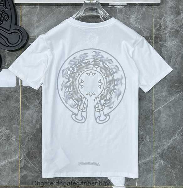 

men's t-shirts ch fashion heart t shirt designer classic chromes summer brand neck short sanskrit pullover t-shirt horseshoe cross, White;black