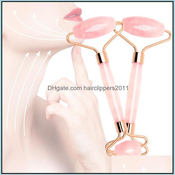 

face massager face body slimming mas tool noise puffy handle 100 natural pink rose quartz jade roller drop delivery health beauty dhslo