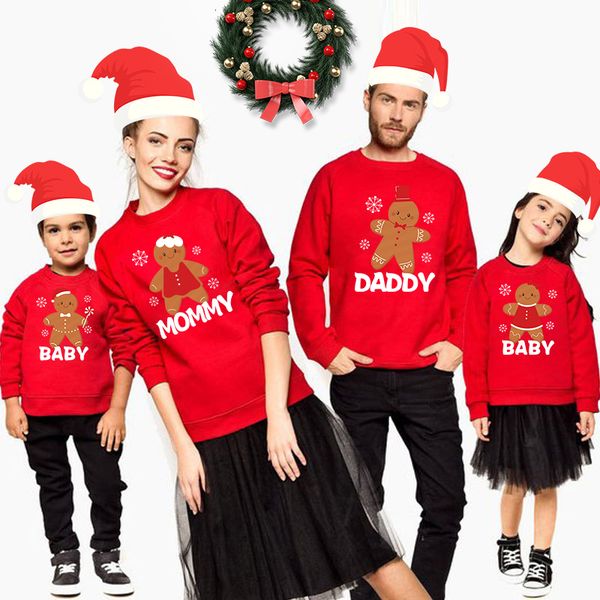 

family matching outfits christmas snowman jersey xmas sweater mommy daddy baby winter shirt couple clothes set kids jumper 221122, Blue