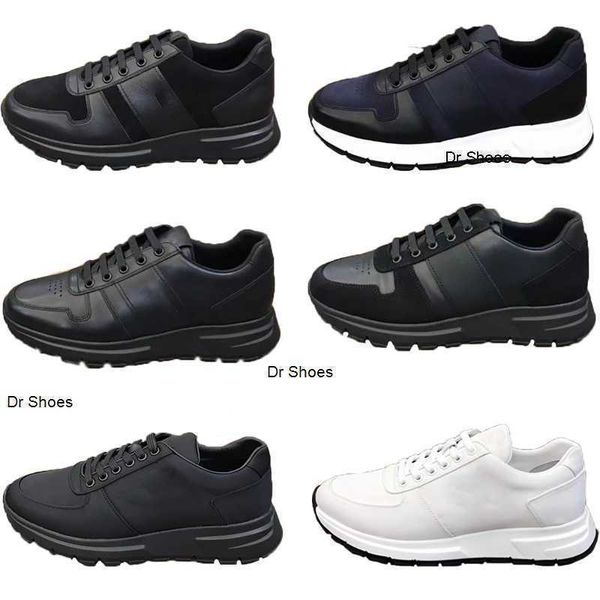 

mens designer sneakers prax 01 leather lace-up elegant runner trainers nylon luxury shoes casual shoes 6 design with box 276