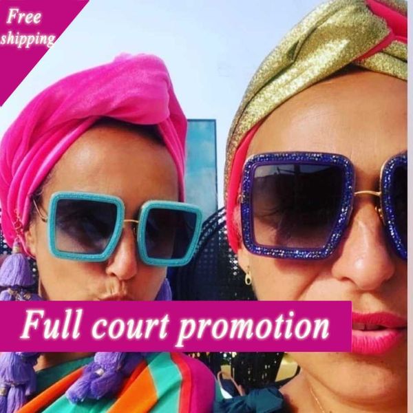 

designer brand sunglasses uv400 2022 new box sunglasses female star ins same shades fashion personalized diamond rimmed large frame men, White;black