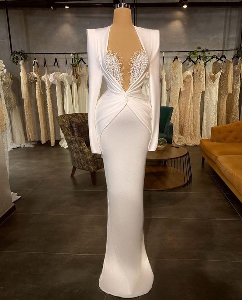 

elegant evening dress women v neck long sleeves backless floor length formal dress satin appliques sequins satin pearls prom dresses plus si, Black;red