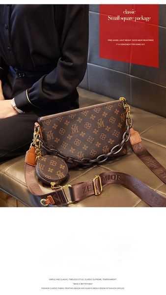 

2022 vintage old flower english thickened embroidery strap removable change bags chain strap messenger bag evening bags