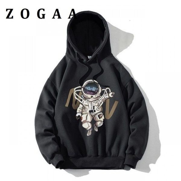 

men's hoodies sweatshirts sweatshirt spring and autumn loose astronaut print high street hoodie korean trend hip-hop streetwear jacket, Black