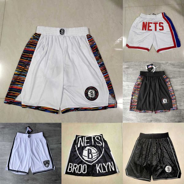 

brooklyn''nets''men throwback basketball shorts pocket, Black