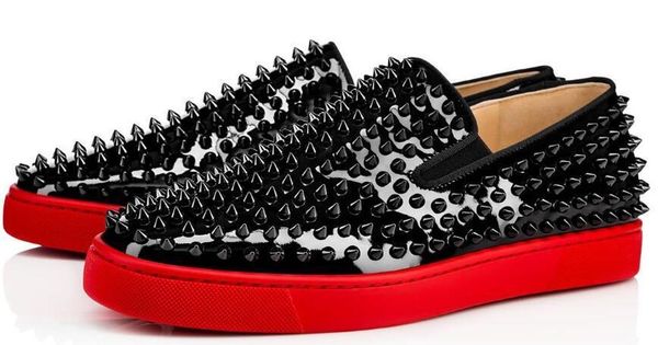 

christians red bottomed sneakers casual shoes mens womens low black designer full spikes roller flats skateboard loafers luxu