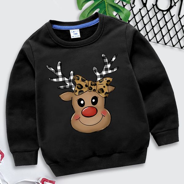 

pullover elk cartoon animal print children s hoodies clothing long sleeves sweatshirts clothes boys girls christmas costumes 221122, Blue