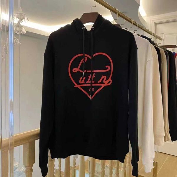 

men's and women's hooded sweatshirt designer pullover print big coat early spring autumn winter fashion couple style, Black