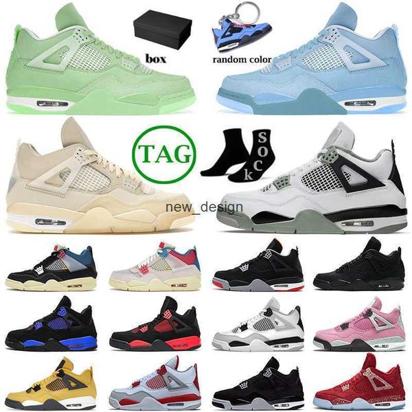 

original with jumpman 4 basketball shoes 4s iv mens womens designer blue thunder red sb bred seafoam military black cat sports sneakers