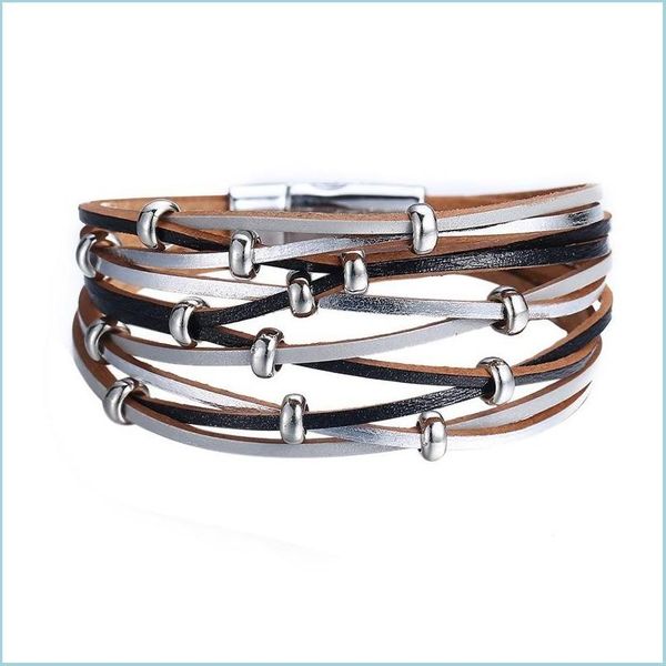 

charm bracelets weave mtilayer bracelet charm mti color stack bracelets set women wristband bangle cuff fashion jewelry drop delivery dhdrs, Golden;silver