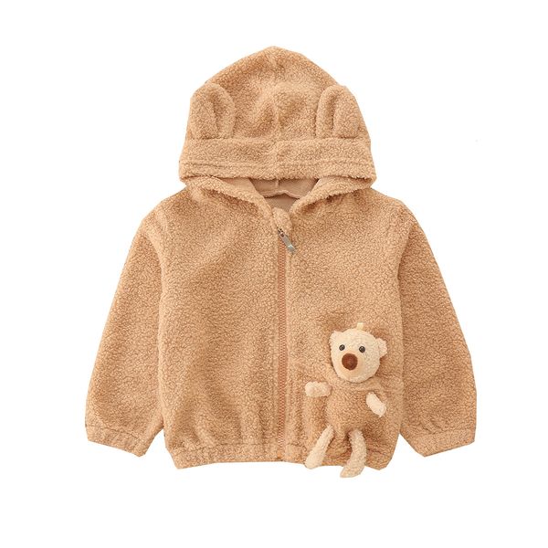 

coat baby plush coats long sleeve hooded zipper loose fall winter casual party cardigan for boy girl 221122, Blue;gray