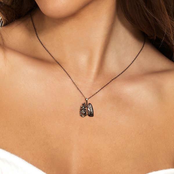 

pendant necklaces lung with flower pendant niche personality dark style collar s925 sterling silver necklace