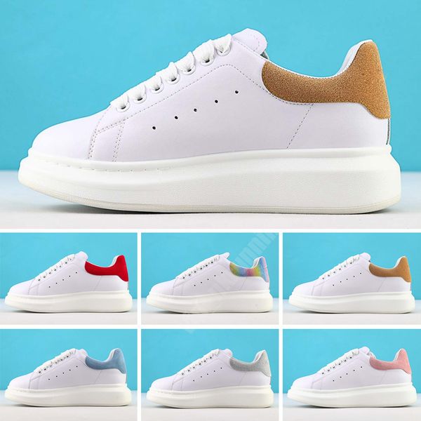 

designer woman shoes leather lace up platform oversized mc queen sneake white black mens womens luxury velvet suede casual chaussures aa