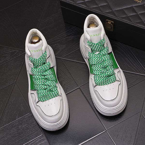 

european style dres party wedding shoes high vulcanized quality sneakers round toe thick bottom business leisure driving walking loafers c85, Black