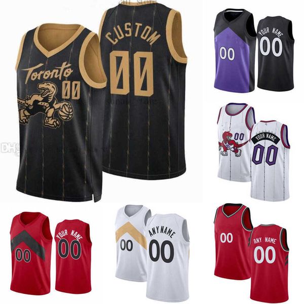 

75th custom mens youth toronto''raptors''23 fred vanvleet 4 scottie barnes 33 gary trent jr. pascal 43 siakam basketball, Black;red