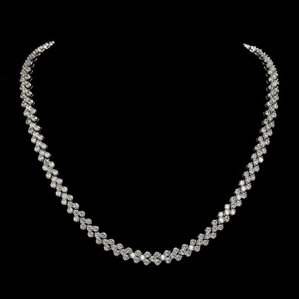 

3a austria diamond luxury heart necklaces choker shining crystal genuine 925 sterling silver charm zircon roman link chain necklace wedding, Golden;silver
