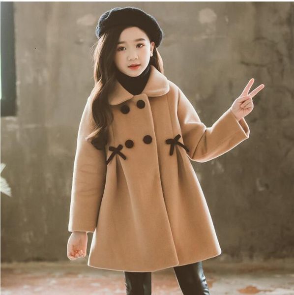 

coat children jacket for girls winter wool warm overcoat fashion clothes kids outerwear autumn 221122, Blue;gray