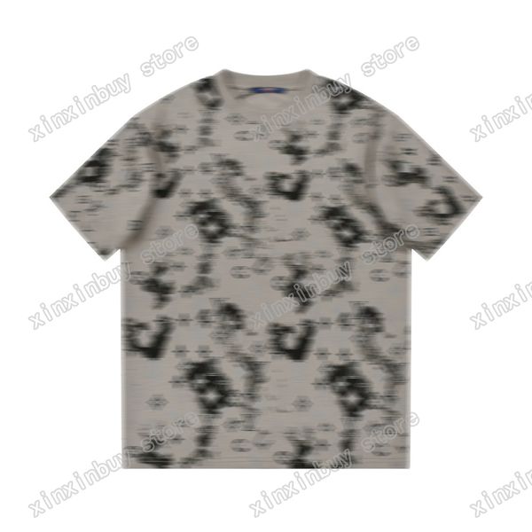 

xinxinbuy men designer tee t shirt camouflage ink letter print short sleeve cotton women green black white xs-l, Black;brown
