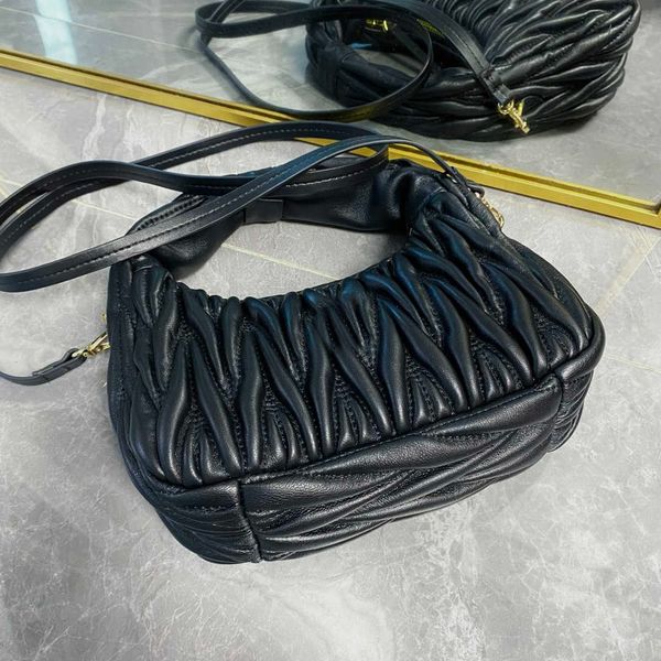 

cross body iconic designer nappa hobo bags soft leather pleated underarm bag sweet lady shoulder crossbody candy color gold hardware zipper