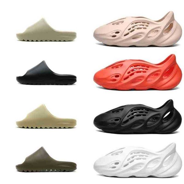 

kanyes foam rubber slippers slipper yeesys 2022 quality kany men women enflame orange ararat bone desert sand resin earth brown core so, Black