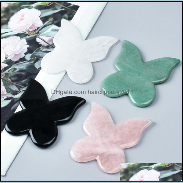 

face massager manufacturer supply 100 natural face lifting masr green jade guasha board scraper beauty butterfly shape skincare tool dh2j8