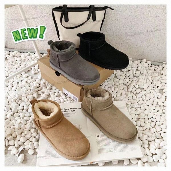 

designer classic australian women boots warm usa gs 585401 womens men boot mini wgg ankle bailey inter satin full fur uggity fluffy furry du, Black