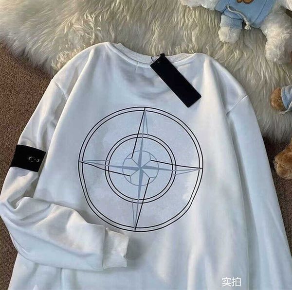 

plus size coat cotton brand stone jacket round neck sweater island men's spring and autumn 2022 loose neck long sleeved hoodless couple, Black;brown