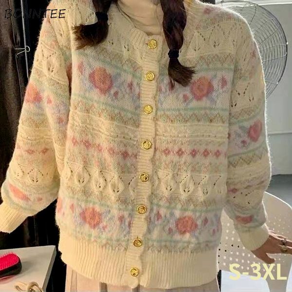 

women's knits tees cardigan women floral hollow out spring kawaii students cozy knitwear casual chic loose popualr design sweet ladies, White