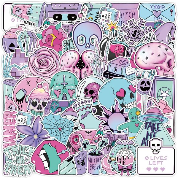 

pack of 50pcs gothic graffiti stickers no-duplicate waterproof vinyl sticker for luggage skateboard notebook water bottle phone case helmet
