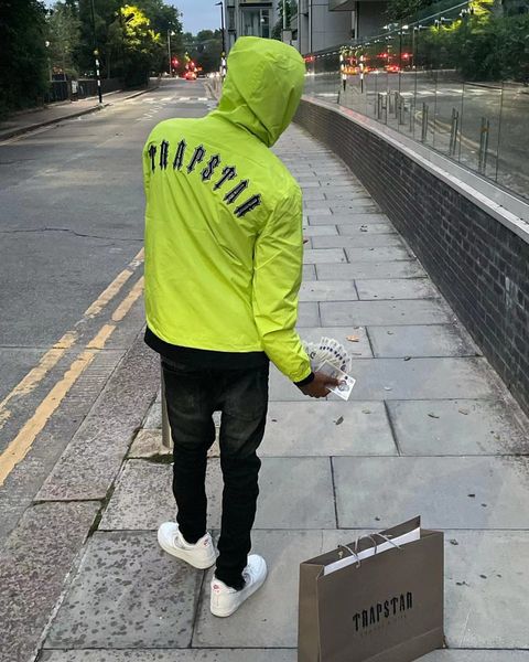 

2022 new men's trapstar jacket windbreaker yellow embroidery outdoor street hip hop uk rap, Black;brown