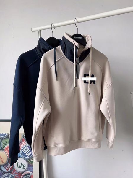 

fashion e sweatshirts logo letter embroidery men women couple models loose casual stand collar sweatshirts alpaca wool jkt wh1305 s/xl, Black