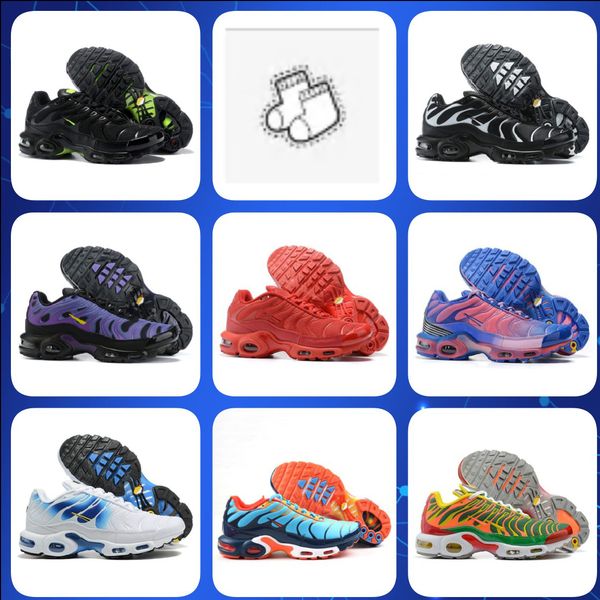 

2023 tn plus running shoes outdoor sneakers triple black white royal green accents metallic silver pink university gold spruce wolf grey men