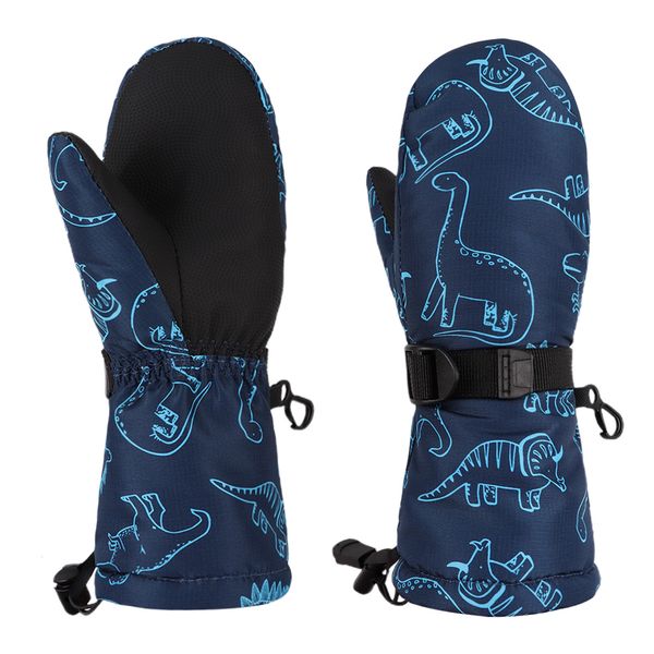 

children's mittens children winter dinosaur gloves baby girls waterproof windproof snow kids boy thick warm ski mitten for 2-6 years ol, White