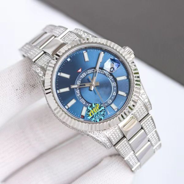 

highquality mens watch designer wristwatch diamond watchs fashion montre de luxe luxury movement watches president 007 men automatic, Slivery;black