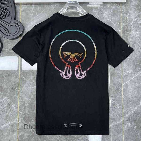 

men's t-shirts ch summer heart fashion luxury brand t shirts chromes designers tees correct horseshoe sanskrit cross polos boy graffiti, White;black