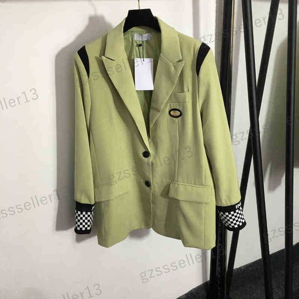 

designer womens jacket luxury designer blazer ce check panel long sleeve slim fit double breasted blazers fashion brand jackets for women cl, Black;brown