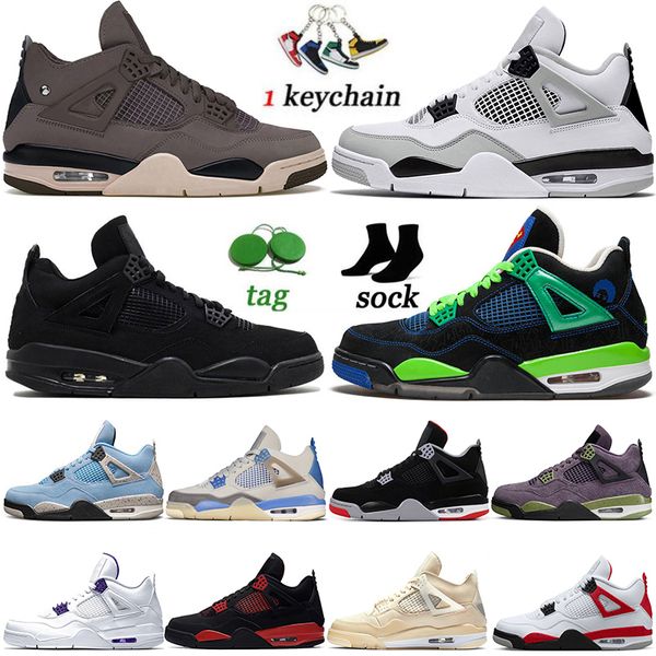 

4 basketball shoes for men women jorden 4s military black cat offs white oreo sail union j4 cactus jack violet ore university blue sports sn
