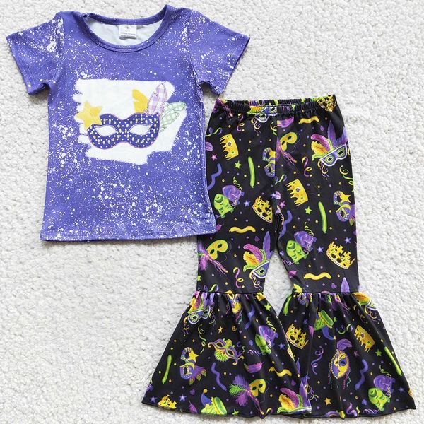 

wholesale children clothing girls bell pants set purple mardi gras boutique baby girl clothes leopard fashion kids outfits st. patrick', White