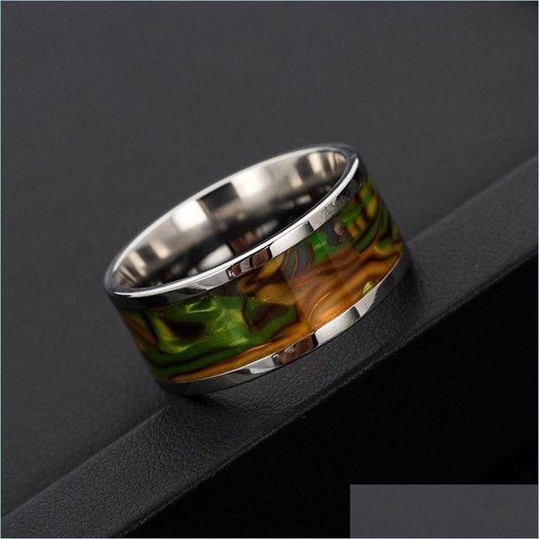 

band rings stainless steel shell ring band engagement wedding rings mens fashion jewelry drop delivery dhrxo, Silver