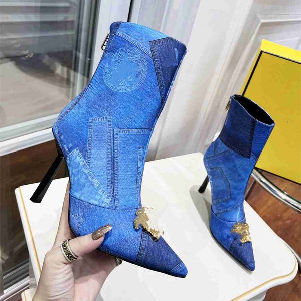 

fashion design boots fendyity women high heel knight martin leather wool winter warm wedding party casual flat shoes 01-022, Black