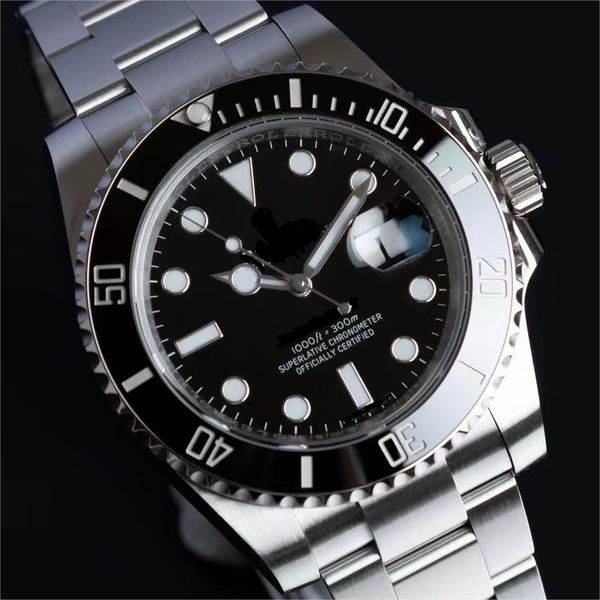 

u1factory watches for men mechanical automatic black water ghost 2824 ceramic bezel sapphire batman 40mm 904l steel crownclasp, Slivery;brown