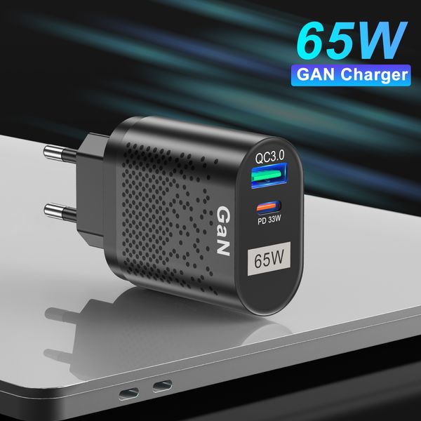 

adaptive fast charging usb wall quick charger pd 65w 4a type-c for eu us uk