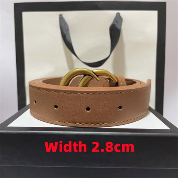 

2023 fashion width 2.8cm belts classic ladies designer belt in red white yellow black casual letter smooth buckle belt with box ag2, Black;brown