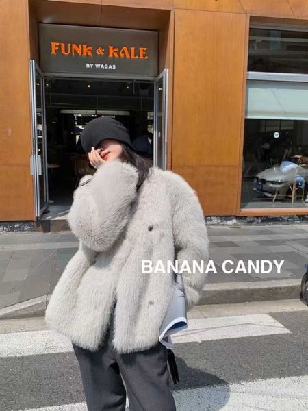 

women's wool blends 1012 resurrection leather sold 200 pieces of environment-friendly furs last year will not be returned or replaced, Black