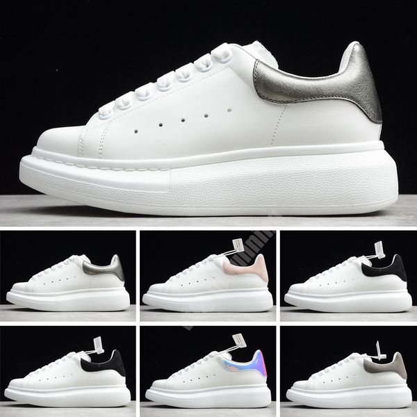 

designer men woman shoe leather lace up platform oversized mc queen sneake white black mens womens luxury velvet suede casual chaussures de
