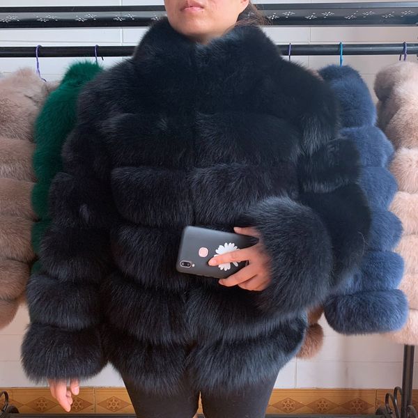

women's fur faux real fur coat women luxury winter genuine coat lady luxurious jacket coats 221123, Black