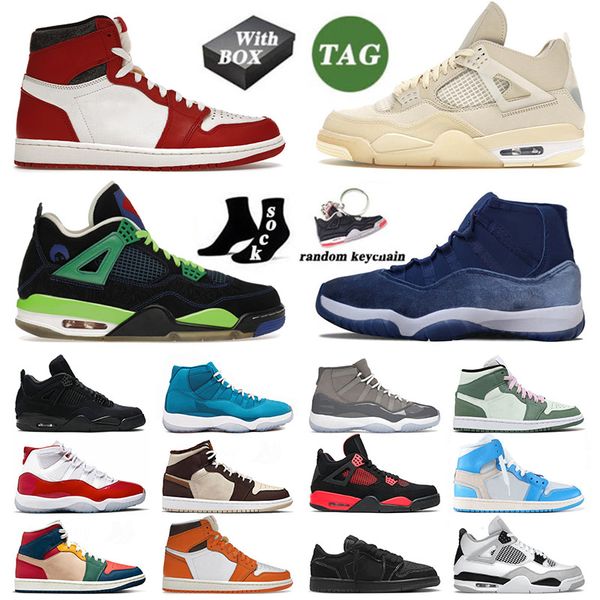 

lost and found jumpman 1 4 basketball shoes with box for mens womens starfish 1s off white high 4s blackcat 11 dutch green mid reverse mocha, White;red