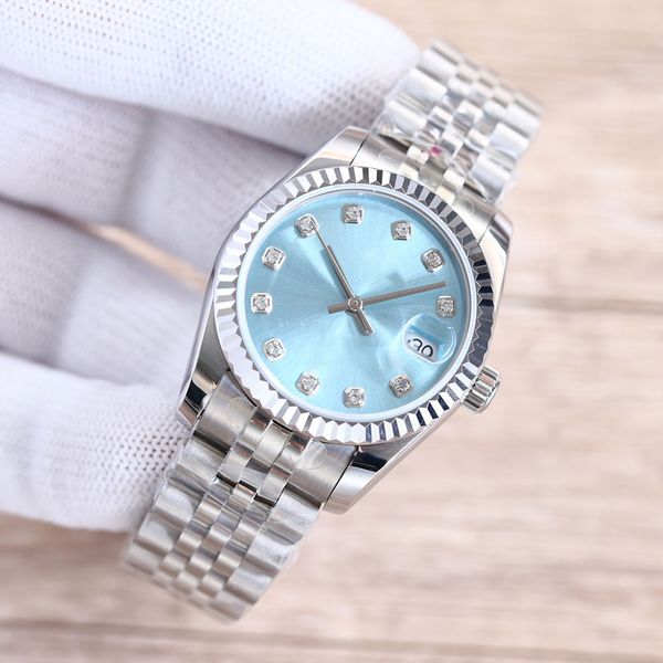 

diamond ladies watches fully automatic mechanical watch 28mm 31mm stainless steel strap wristwatch waterproof design montre de luxe wristwat, Slivery;brown