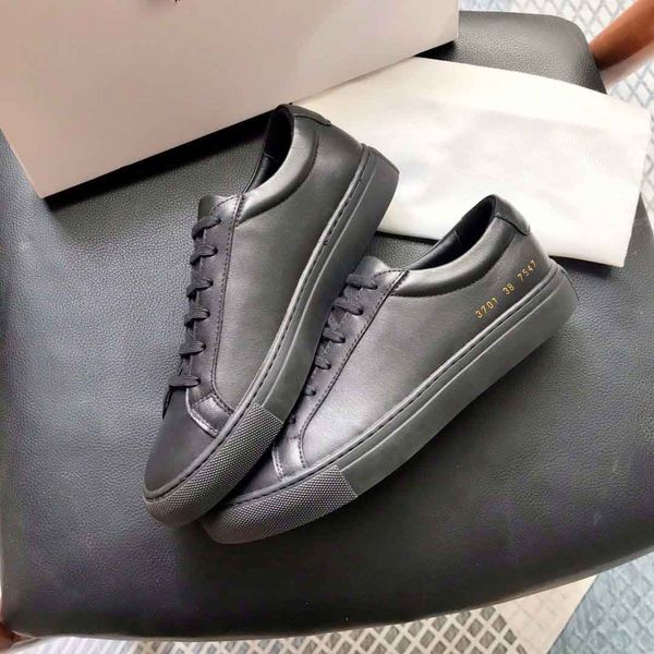 

23s/s classic design men common sneakers shoes projects original achilles white black leather comfort skateboard walking eu38-46 with box